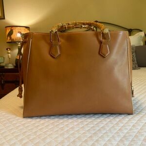 J McLaughlin Lamb & Bamboo Tote in Camel